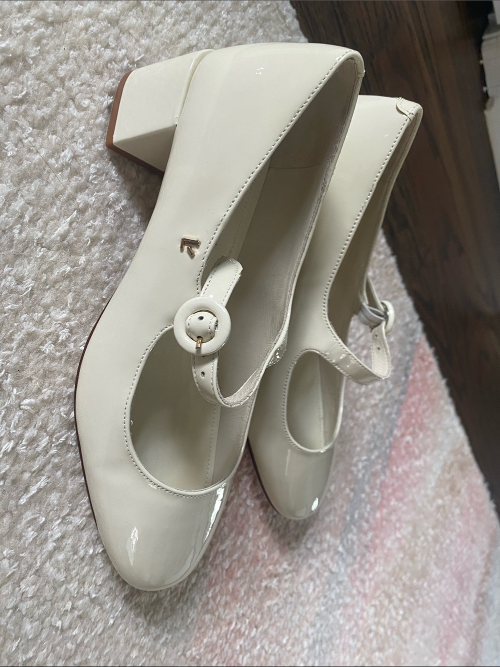 Larroudé Cream Mary Jane Pumps - Patent Leather - Picture 4 of 8